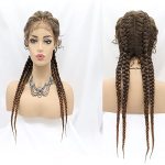 Xiweiya Copper Blonde Double Dutch Braids Lace Front Wigs Lightweight Cooper Cornrow Box Braids Twist Braided Wigs Swiss Lace Fr