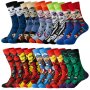 5/10/20 Pairs Of Men's Trendy Cartoon Pattern Crew Socks Breathable Comfy Casual Street Style Unisex Socks For Men's Outdoor Wearing All Seasons Wearing