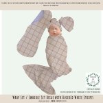 Wrap Set Swaddle Set Beige With Blocked White Stripes Neutral