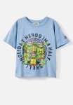 Cotton On License Drop Shoulder Short Sleeve Tee - Lcn Nic Dusty Blue tmnt Holiday
