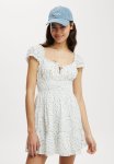 Cotton On Eddie Corset MINI Dress - Lael Ditsy Stone Blue