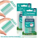 100PCS PACK Soft Rubberized Dental Picks Mint Brush Picks Floss Interdental Brush Cleaners Single Oral Health Interspace Brush S
