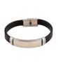 Men's Stainless Steel & Silicone Bracelet With Fold-over Clasp