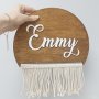 Wooden Name Board – In Theme – Boho Macrame