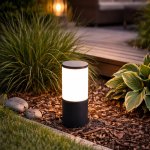 Compact Black Outdoor Garden Bollard - 11W