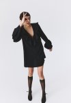Flounce-trimmed Dress - Black