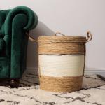 Storage Basket With Lid White - Large 42X48CM