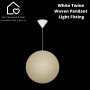 White Twine Weave Pendant Light Fitting