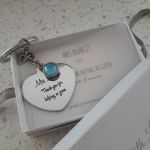 T13 - Personalized Gift Keyring Stainless Steel With Personalized Note & Ribbon Box
