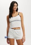 Cotton On Picot Pointelle Sleep Short - Polka Dot White