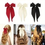 Elegant Ribbon Hair Bow For Women And Girls - Versatile Accessory For Casual & Leisure Wear Ideal For Dry Hair Styling Perfect G