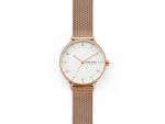 Skagen Riis Three-hand Rose-tone Steel Mesh Woman's Watch SKW2918