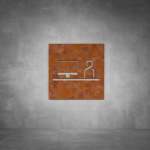 Office Sign D04 - Rust - Powder Coated Aluminum