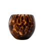 Tortoise Shell Glass Candle Holder 15X13CM