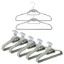 50-PACK Velvet Space Saver Flocked Hangers With Hook Grey Color