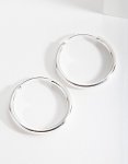 Sterling Silver Shiny 25MM Hoop Earrings