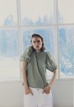 Broderie-anglaise-sleeve Top - Sage Green