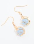Goldair Gold Blue Beaded Drop Earrings