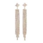 Soft Gold Square Stud Drop Earrings