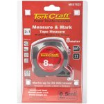 Tork Craft Measuring Tape With Marker 8MX25MM Rubber Casing Matt Finish