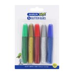 Marlin Kids Glitter Glue 10ML 5'S - Blue Green Red Gold & Silver Blister Card Pack Of 12