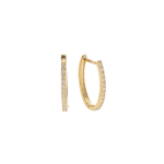 9CT Gold Cubic Zirconia Oval Hoop Earrings