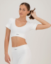 Prime Statement Scoop Crop Top - White - Medium