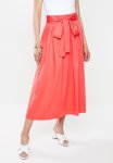 Pleated Midi Skirt- Coral