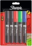 Sharpie W10 Permanent Markers - Chisel 5 Pack - 2 Black 1 Blue 1 Red & 1 Green