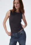 Boat-neck Vest Top - Dark Grey