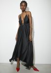 Cami Halter Empire Maxi Dress - Black