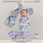 Wrap Set Swaddle Set Tatty Teddy Hot Air Balloon Beige Wrap