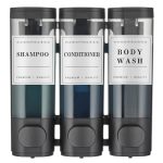 Shampoo And Conditioner Dispenser Shower Soap Dispenser 3 Chamber No Drill Wall-mounted Shampoo Dispenser For Shower Wall Mounte
