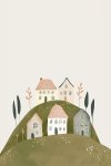 Village On The Hill 2 - Wall Art Print - A1