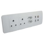 Double Rsa Sockets Single Rsa V-slim Single Satellite Outlet And Single Cat. 6 Data - White - Buy Online At 7 Triple 7
