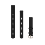 Garmin Lily 2 Quick Release 14MM Silicone Bands – Black Silicone With Cream Gold Hardware