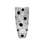 Bohemia Crystal Bohemia Barrel Vase Lisboa With Fond & Black Circles