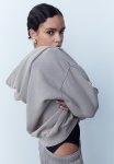 Oversized Zip-through Hoodie - Grey
