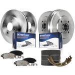 Detroit Axle - 8PC Brake Kit For 2012-2019 Nissan Versa Note 2015-2017 Micra Front Brake Rotors Ceramic Brakes Pads Rear Brakes