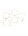 Kids Gold Easter Bunny Shaker & Daisy Bangles 5-PACK