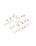 Goldair Gold Green Diamante Stud Earrings 12-PACK