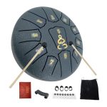Modoustring Steel Tongue Drum 11 Notes 6 Inches For Kids Rain Drum For Garden With Music Book Drum Mallets Meditation Rain Chime