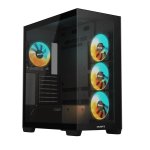Gigabyte C500 Panoramic Stealth Atx Chassis 1X 3.5” 2X 2.5” Drive Bays 360MM Radiator Compatible 4X 120MM Argb Fan Incl