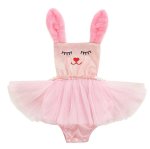 Pink Bunny Sequins Romper With Romantic Tutu