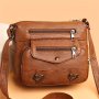 Vintage Boston Bag For Women Large Capacity Satchel Purse Pu Travel Crossbody Bag