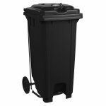 Wheelie Bin Foot Operated Pedal Bin 240L Plastic Black 0228