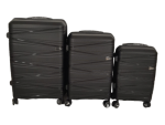 Smte- Acesa Hard Shell Elite Ubs Suitcase Set 3 Piece Black With Keychain