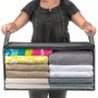 Extra-large Canvas Storage Bag With Handles & Viewing Window - Perfect For Clothes Quilts Blankets Space-saving Organizer For Closet Bedroom Dorm