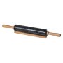 Black Marble Rolling Pin With Wooden Handles-black