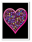 Decor Print Heart Emoji - White Framed A3